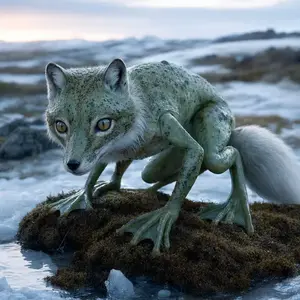 Arctic fox + Frog